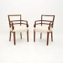Pair of Art Deco Mahogany Open Armchairs