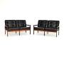 Pair of Danish Rosewood and Leather Capella Sofas