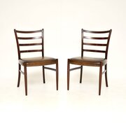 Pair Of Danish Rosewood And Leather Chairs
