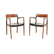 Pair Of Danish Vintage Rosewood Carver Chairs