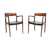 Pair Of Danish Vintage Rosewood Carver Chairs