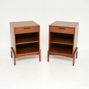Pair Of Danish Vintage Teak Bedside Cabinets