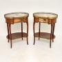 Pair of French Marble Top Kidney Side Tables
