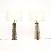 Pair Of Italian Murano Glass Quatrefoil Lamps