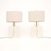 Pair Of Italian Murano Glass Vela Table Lamps