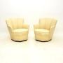 Pair of Leather Art Deco Armchairs