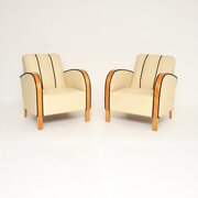 Pair Of Swedish Art Deco Leather Armchairs