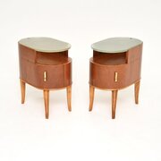 Pair Of Swedish Vintage Mahogany Bedside Cabinets