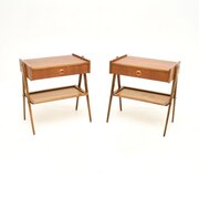 Pair Of Swedish Vintage Teak Bedside Tables