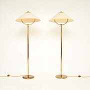 Pair Of Vintage Brass Floor Lamps