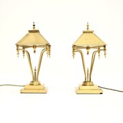 Pair Of Vintage Brass Table Lamps