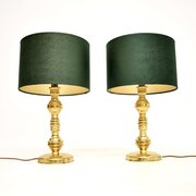 Pair Of Vintage Brass Table Lamps