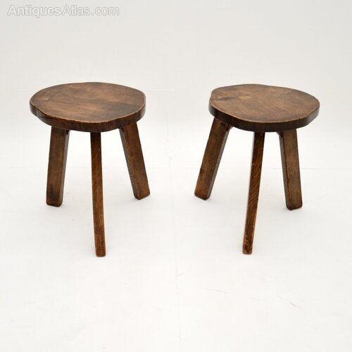 Antiques Atlas - Pair Of Vintage Brutalist Stools / Side