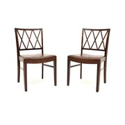 Pair Of Vintage Danish Rosewood And Leather Chairs