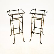 Pair Of Vintage French Brass Side Tables