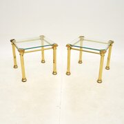 Pair Of Vintage French Brass Side Tables