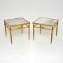 Pair of Vintage French Brass & Marble Side Tables