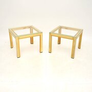 Pair Of Vintage Italian Brass Side Tables By Zevi