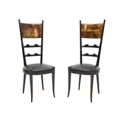Pair Of Vintage Italian Side Chairs By Aldo Tura