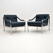 Pair Of Vintage Leather Beta Armchairs By Pieff