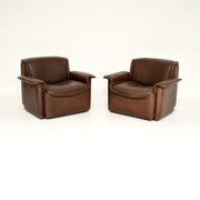 Pair Of Vintage Leather DS 12 Armchairs By De Sede