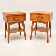 Pair Of Vintage Oak Bedside Tables 