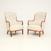 Pair Of Vintage Swedish Armchairs By Carl Malmsten