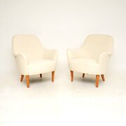 Pair Of Vintage Swedish Armchairs By Carl Malmsten