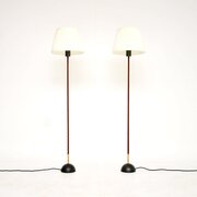 Pair Of Vintage Swedish Leather Bound Floor Lamps