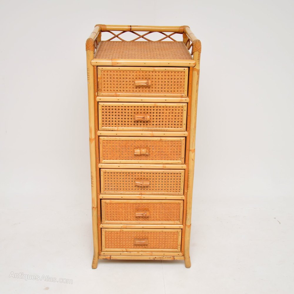Antiques Atlas Rattan Bamboo Tallboy Chest Of Drawers By Angraves