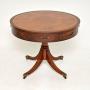 Regency Style Mahogany Leather Top Drum Table