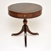 Regency Style Mahogany & Leather Drum Table