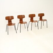 Set Of Four Danish Vintage Teak Hammer Chairs