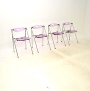 Set Of Four Vintage Italian Folding Dining Chairs