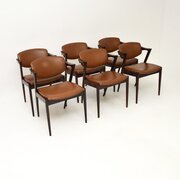 Set Of Six Danish Vintage Rosewood Dining Chairs