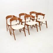 Set Of Six Danish Vintage Teak Dining Chairs