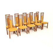 Set Of Ten Danish Vintage Teak Dining Chairs