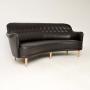 Swedish Leather Samsas Round Sofa by Carl Malmsten