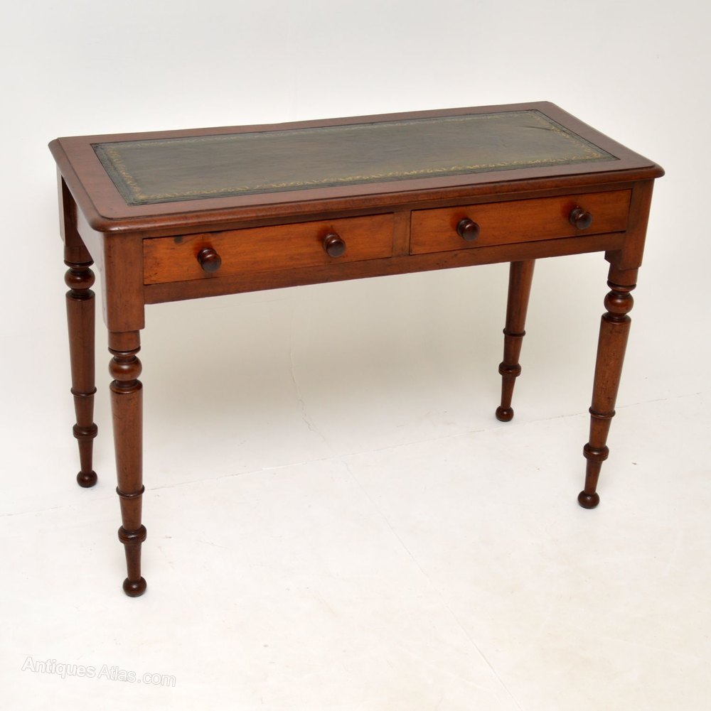 Victorian Mahogany Leather Top Writing Table Desk Antiques Atlas