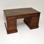 Victorian Mahogany Leather Top Pedestal Desk