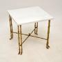 Vintage Brass & White Quartz Side Table