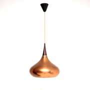 Vintage Danish Copper And Rosewood Pendant Lamp