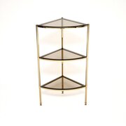 Vintage French Brass Three Tier Corner Table