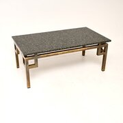 Vintage French Brass And Marble Coffee Table