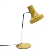 Vintage French Enamelled Tole And Chrome Desk Lamp