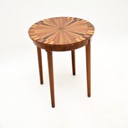 Vintage French Inlaid Starburst Side Table