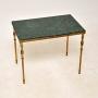 Vintage French Marble and Brass Side Table