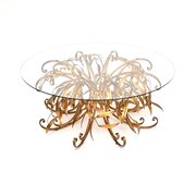 Vintage Gilt Metal Coffee Table By Hans Kogl