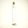 Vintage Glass and Brass Clock by Leon Rosen