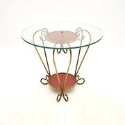 Vintage Italian Brass & Glass Coffee / Side Table
